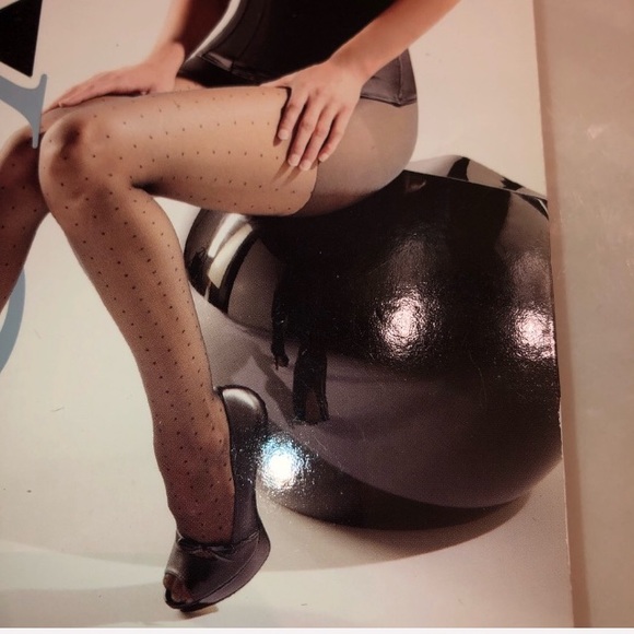 HP - Luxe Sheer Black Tulle Dots Hosiery - Picture 4 of 5